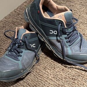 On Running womens Navy and Tan Athletic Shoes